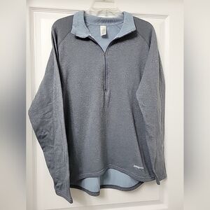 Patagonia Long Sleeve Zip Shirt Men USA 41600 VTG Grey Blue Regulator Large
